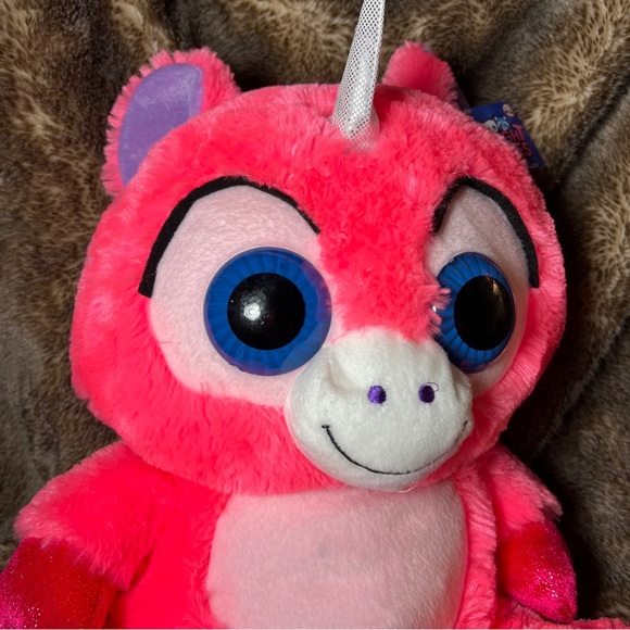LARGE PEAK A BOOS HOT PINK UNICORN PLUSH/STUFFED ANIMAL 19”H - Picture 2 of 7